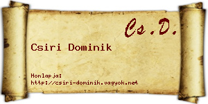 Csiri Dominik névjegykártya